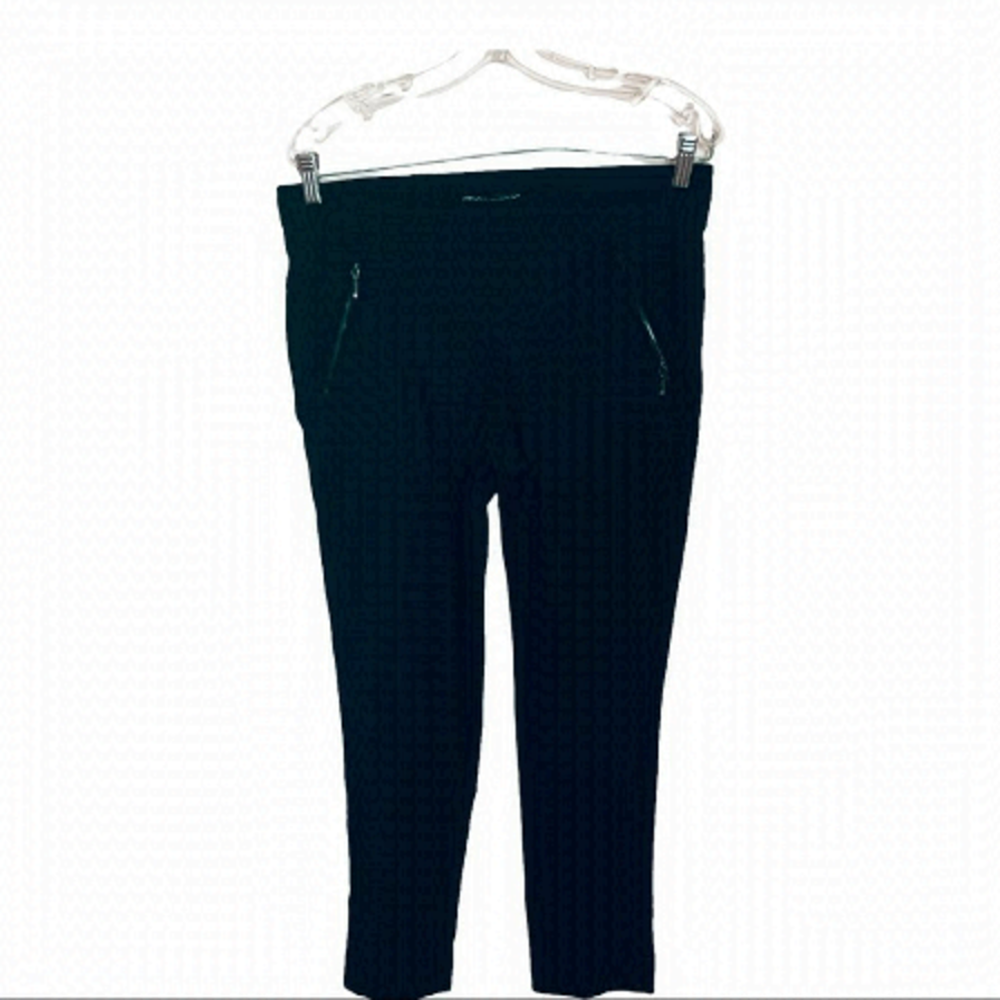Michel Studio Alexa Black Pull on Pants Size 14 with 2 Zippered Pockets